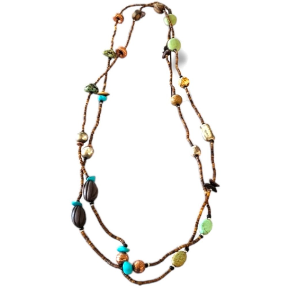 N1569 Retired Silpada Sterling Long Multi-Material Necklace - Picture 1 of 16